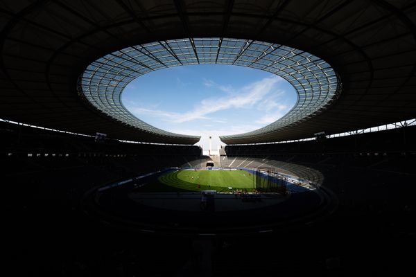 Das Olympiastadion waehrend der deutschen Leichtathletik-Meisterschaften im Olympiastadion am 26.06.2022 in Berlin